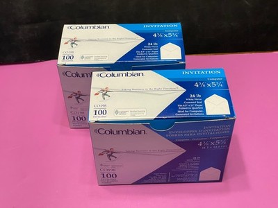 Columbian Invitation Envelopes 4 3/8 x 5 3/4 100 White