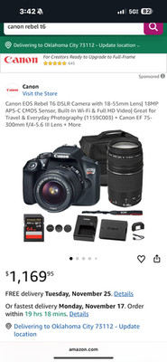 Canon EOS Rebel T6 Digital camera bundle