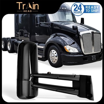 Door Mirror Black Power Heated w/Arm For Kenworth T680 T880 2013-2019 Right Side