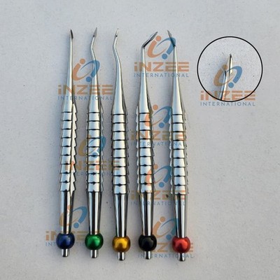 Sharpened Spade Root Proximator PDL Dental Elevator 5PSC Set Stainless By Inzee