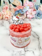 Slime Floam de Pascua Kitty | Slime transparente crujiente rojo con cuentas de espuma, ASMR
