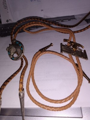 2 WESTERN BOLO TIES VINTAGE