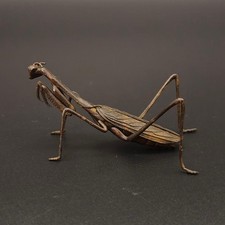 Copper Mantises Figurine Praying Mantis Wings Tea Utensils Sosaku Amemiya Used