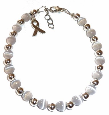 7.5 Inch Grey Brain Cancer Awareness Bracelet High Quality Fundraising Jewelry