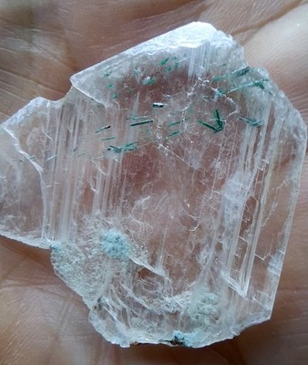 4.6cms GEM ATACAMITE INSIDE SELENITE CRYSTAL LILY MINE PERU  TB176