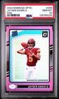 JAYDEN DANIELS 2024 PANINI DONRUSS OPTIC PREVIEW-PINK #389 ROOKIE RC PSA 10