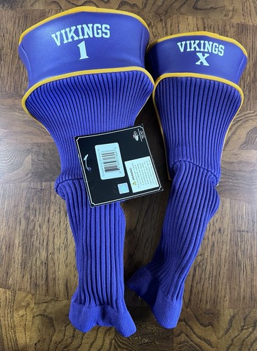 Nuovo copricapo NFL Minnesota Vikings viola ricamato golf contorno, set di 2 - Foto 3 di 3