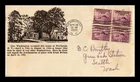 US COVER WASHINGTON HEADQUARTERS NEWBURGH NEW YORK FDC SCOTT 727 BLOCK OF 4