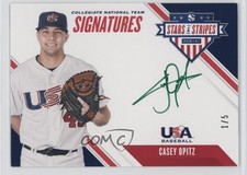 2020 Panini USA Baseball Stars & Stripes Green Ink 1/5 Casey Opitz Auto 0g45