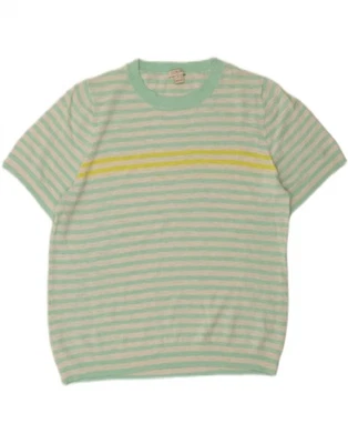 J. CREW Womens Crew Neck Jumper Sweater UK 18 XL Green Striped CS06 - Image 1 of 3