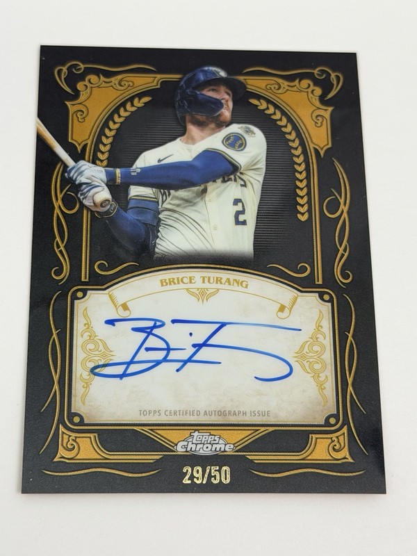 2026 Topps Chrome Brice Turang Ink Strokes Gold Auto /50 Brewers SSP