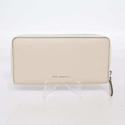 Karl Lagerfeld, Portemonnaie, Ikon Zip-Around Wallet, Beige, 10 cm, 19 #YUZ