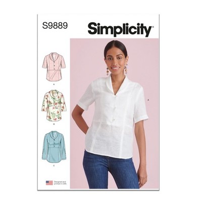 Misses' Raised Waist Tops Sewing Pattern Packet, Design Code S9889, Sizes 12-...