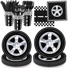 168 PCS Race Car Party Decorations Birthday Supplies Plates Napkins Serves 24