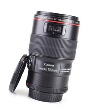 Canon EF 100mm F2.8 L Macro IS USM  Autofocus Prime Lens Front & Rear Lens Cap