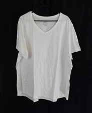 Just My Size Women's Short Sleeve V-Neck Tee White Size 4X