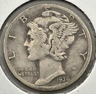 1936S Mercury Dime - 90 Years Old!!  ☆ BELOW SILVER VALUE ☆