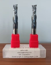 2 Pack 3/8" Compression Router Bit Cutting Length 1.25" Overall 3" Bajaj Tooling