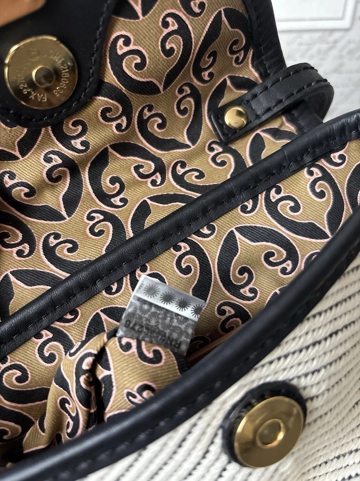 UGG Australia Canvas And Black Leather Small Crossbody Shoulder Bag - Image 4 of 4