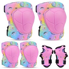 Knee Pads for Kids, Adjustable Protective Gear Set for Girls 3-8