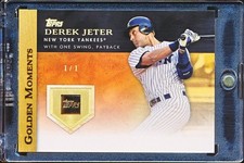 DEREK JETER 2012 TOPPS GOLDEN MOMENTS #GM-3 REAL 24K GOLD EMBEDDED 1/1 (YANKEES)