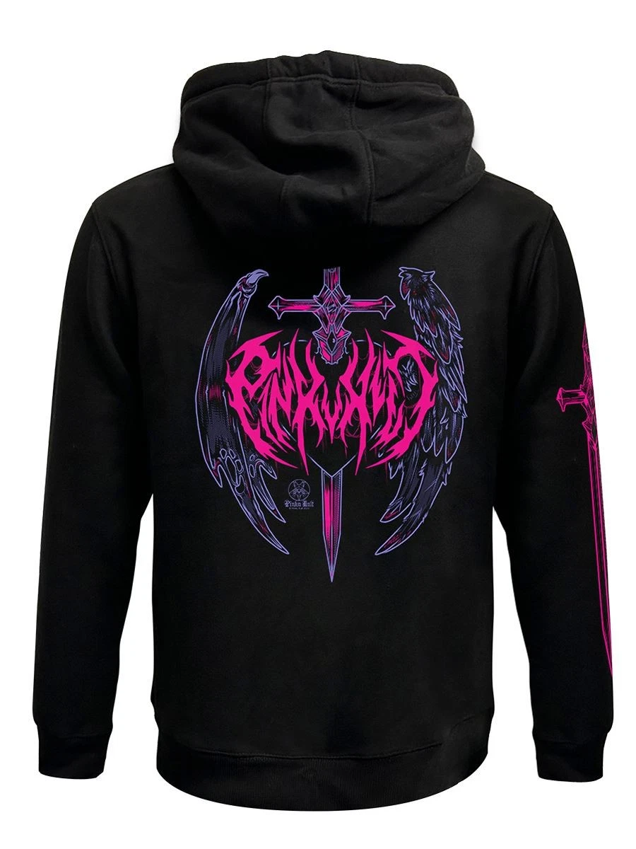 Pinku Kult Blade Black Zipped Hoodie
