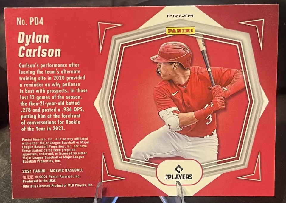 2021 Panini Mosaic - Debuts Dylan Carlson #PD4 Mosaic Prizm (RC) - Image 2 of 2