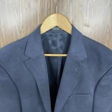 Geoffrey Beene Sport Coat Mens 42L Blue Tencel Polyester Three Buttons