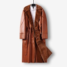 Men's Coat Leather Warm Fur Jacket Large-sized Leather Casual Business Outwear