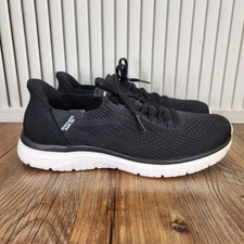 Skechers Swift Fit Slip-Ins Women's 6 Black Hands Free Knit Walking Shoes 179181