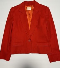 Vtg Pendleton Women s Red 100 Virgin Wool Tailored Blazer Jacket Size 8 USA