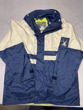 Vintage Helly Hansen Men’s Blue & White Twin Sails Sailing Jacket Size XL