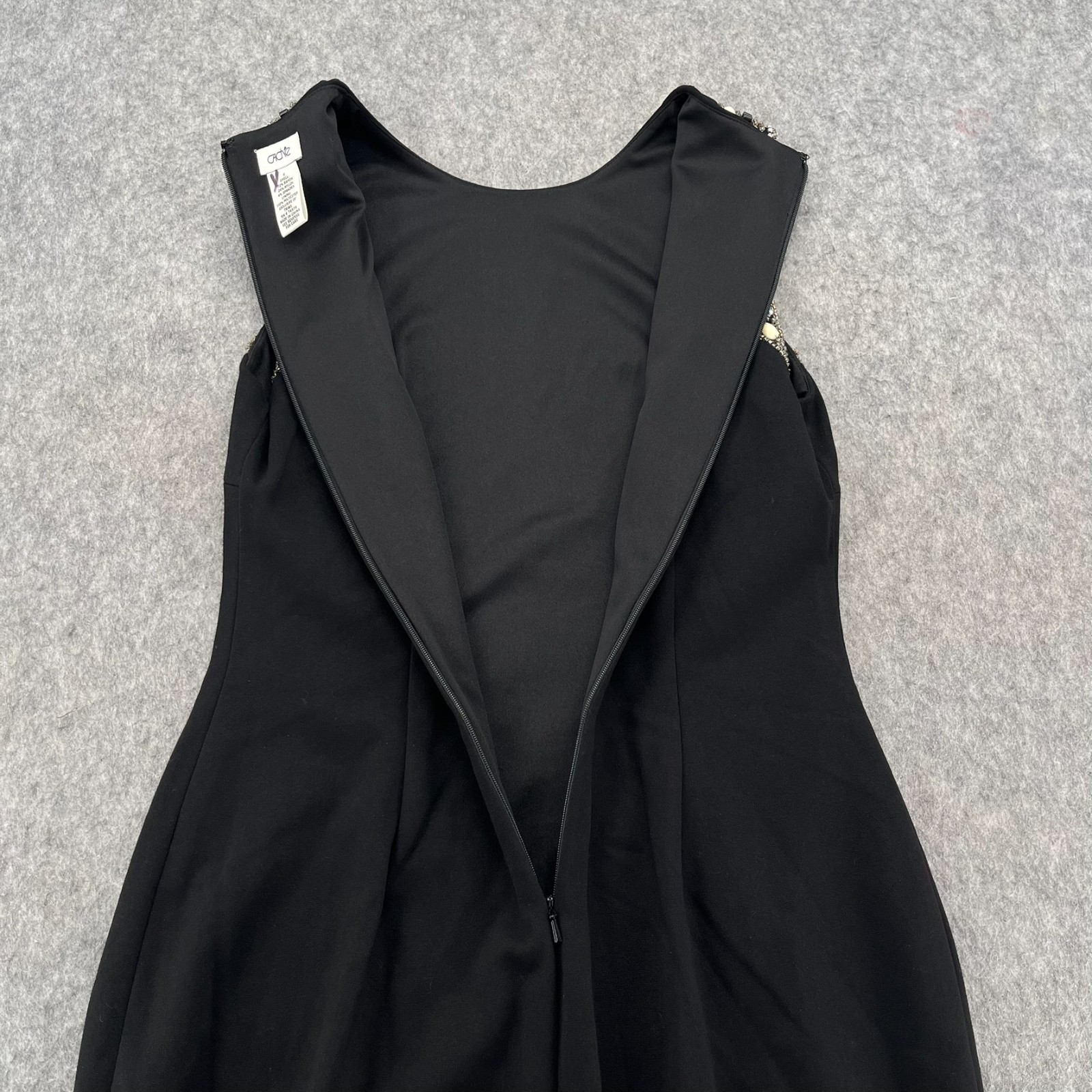 Vintage Cache Solid Black Knit Beaded Embellished… - image 13