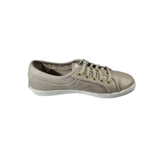 Keds Champion Classic Canvas Sneakers Gold Shimmer Lace Up Size 6.5 Metallic