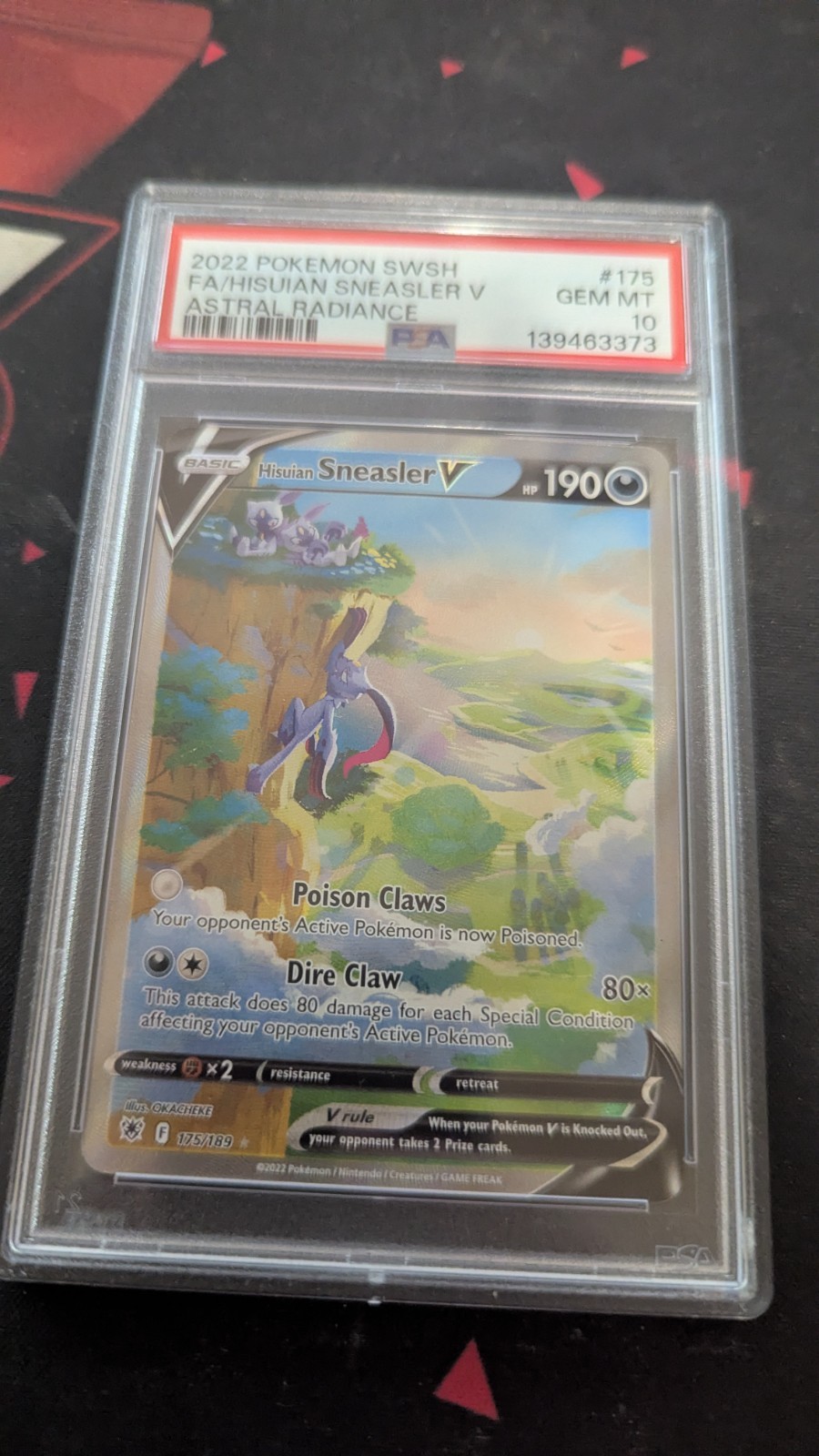 Pokémon Hisuian Sneasler v Astral Radiance Holo Ultra Rare Card 175/189 PSA10