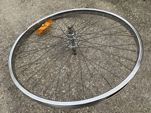 26” Chrome Steel Retro Bike Vintage Bicycle Front & Rear Wheelset 36 Spoke - Picture 18 of 23