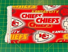 Kansas City Chiefs Red Name Fabric, HALF YARD, Football Team 100% Cotton Fabric