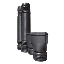 Mole-Pipe Flexible 4 in.x6 ft. HDPE Solid Drain Pipe with Universal Downspout Ad
