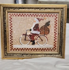 Rustic Design Christmas Picture Santa With Wagon & Christmas Tree Cindy Sampson 