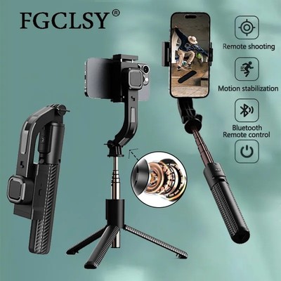 FGCLSY Bluetooth Gimbal Stabilisator - Hand Selfie Stick Stativ für Smartphone
