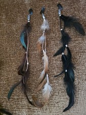 Feather Hair Clip-ons Lot Of 3 Hippie/Boho