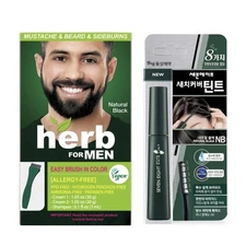 Herb For Men Mustache & Beard Dye (Natural Black) & SEVEN EIGHT Gray Cover Hair 