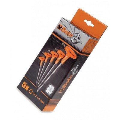 Beta Tools 5 Stück Offset Sechskantschlüssel Schraubenschlüssel Set mit Griffen
