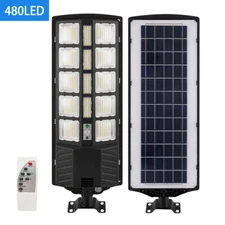3500W 480 LED Commercial Solar Street Light Motion Sensor Dusk To Dawn Big Lamp