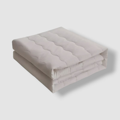 Farm To Home White Wavy Pattern Organic Cotton Twin XL Mattress Pad