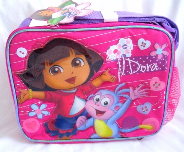 Dora the Explorer and Boots 9.5" Pink Insulated Lunchbox Lunch Bag