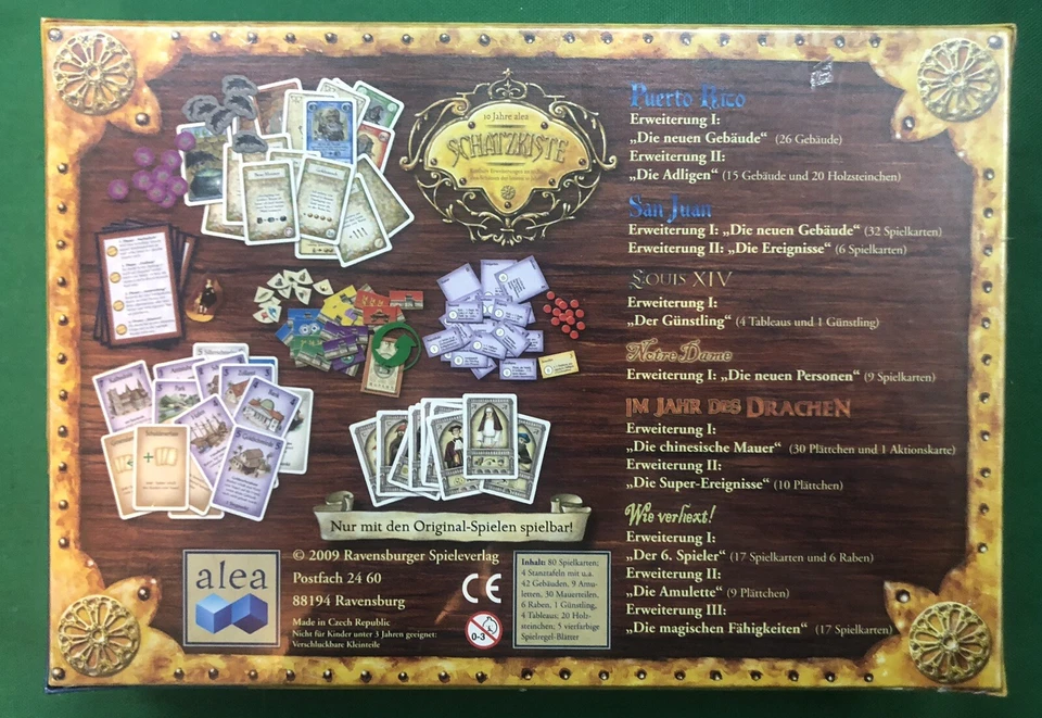 SCHATZKISTE - 10 Jahre ALEA - Ravensburger 26999 ... 11 Erweiterungen / 6 Spiele - Bild 2 von 4