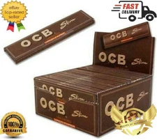 OCB Virgin Unbleached King Size Slim Rolling Papers 50 x Booklets (Full Box)