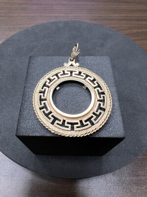 ALTE SELTENE 12k Gold $ 5 US Liberty/Indisch 21 mm 9,09 Gramm Münzeinfassung Halter Anhänger