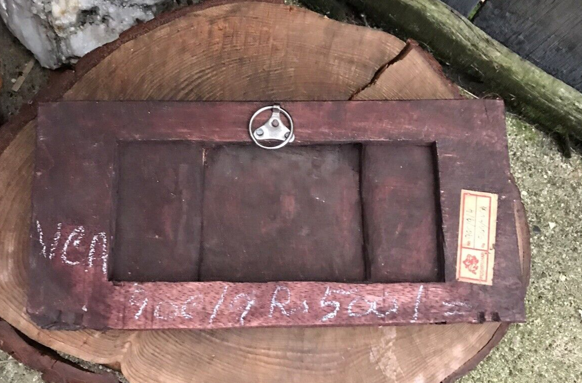 Antique vintage INDIAN CARVED PANEL wood plaque Ganesh dancers deities